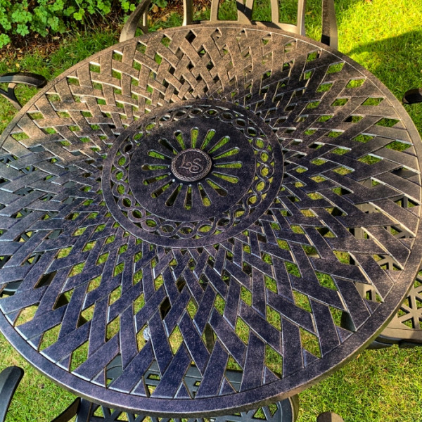 ANTIQUE BRONZE (2 SEATER SET) 90 cm round cast aluminium garden furniture set