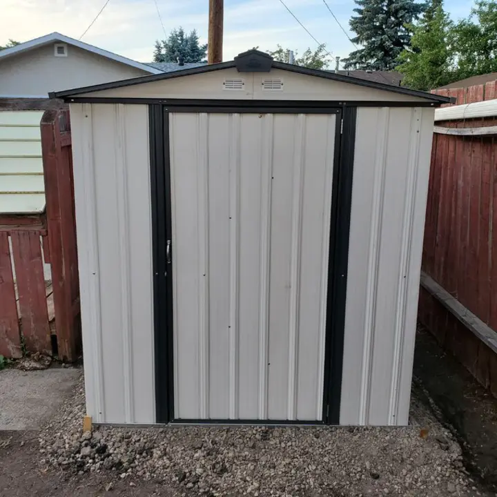 【Storage Shed】6 ft. W x 5 ft. D Metal Storage Shed