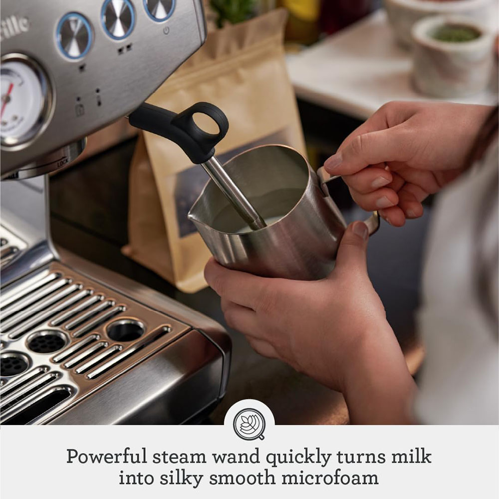 Breville the Barista Express Impress espresso machine with grinder and milk frother