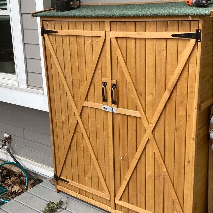 【Storage Shed】4.5x1.5 ft Solid Wood Lean-To Tool Shed