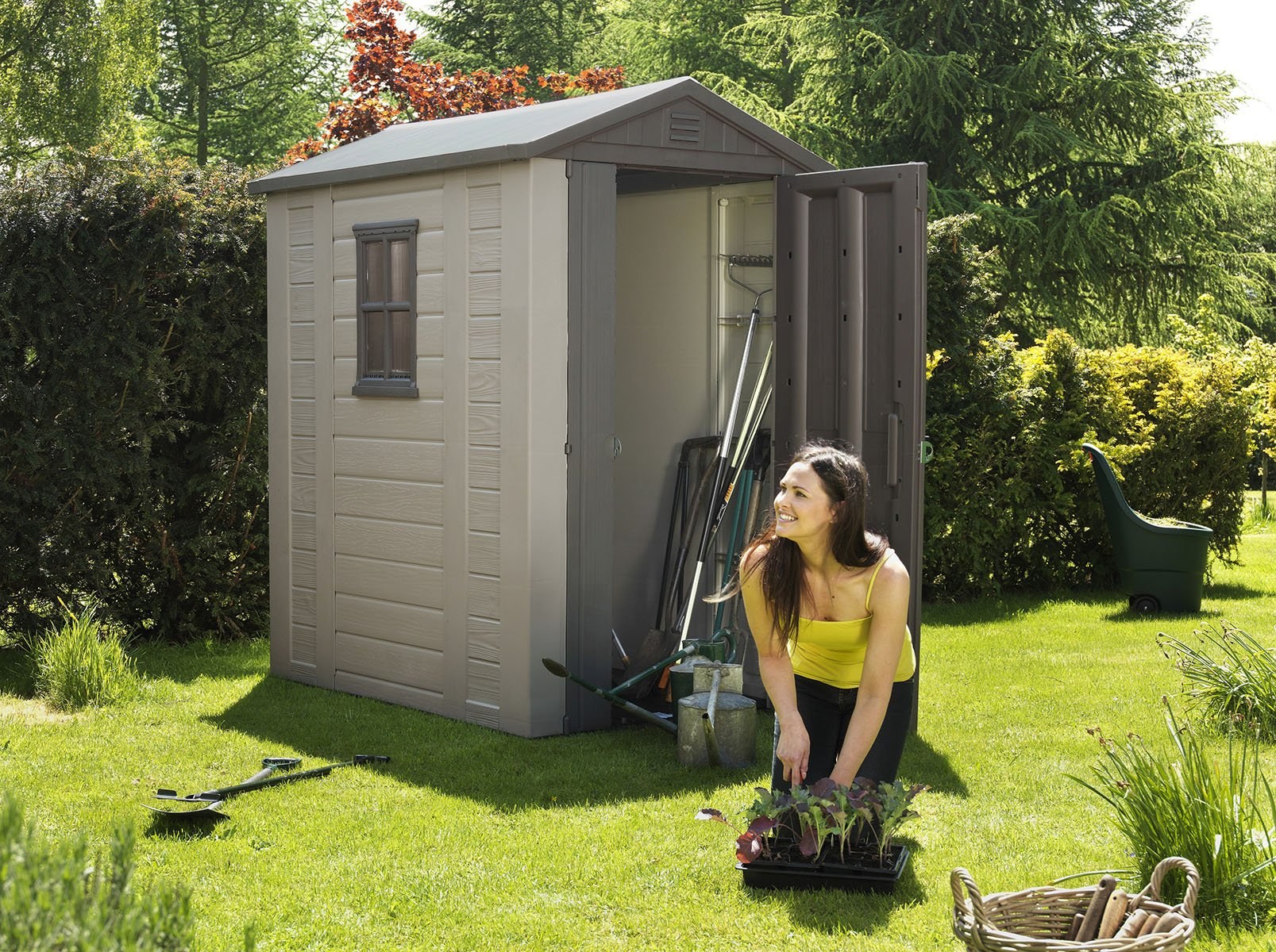 【Storage Shed】4x6 Outdoor Storage Shed, Store Patio Furniture, Garden tools, Bike accesories, Lawn Mowers