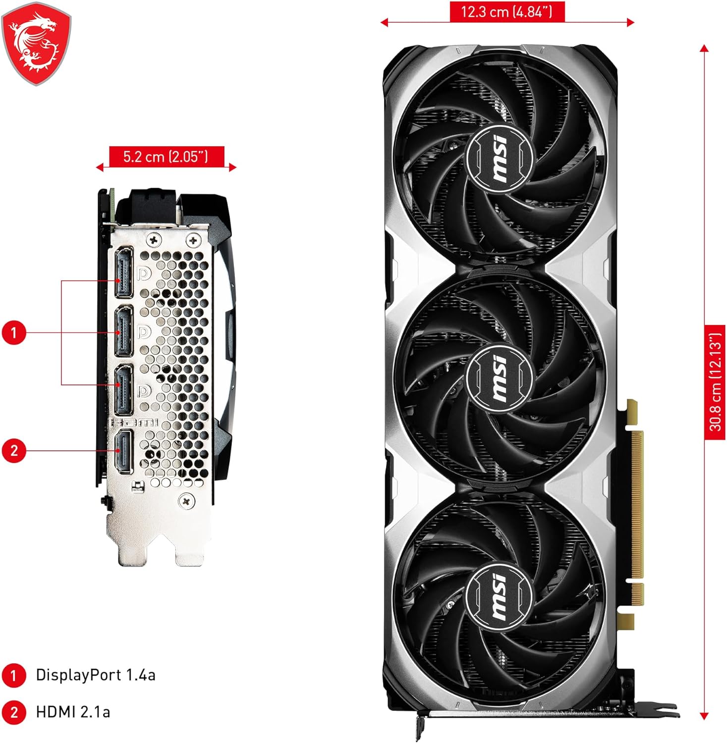 MSI GeForce RTX 4070 Ti VENTUS 3X 12G OC Gaming Graphics Card - 12GB GDDR6X, 2655 MHz, PCI Express Gen 4, 192-bit, 3x DP v 1.4a, HDMI 2.1a (Supports 4K & 8K HDR)