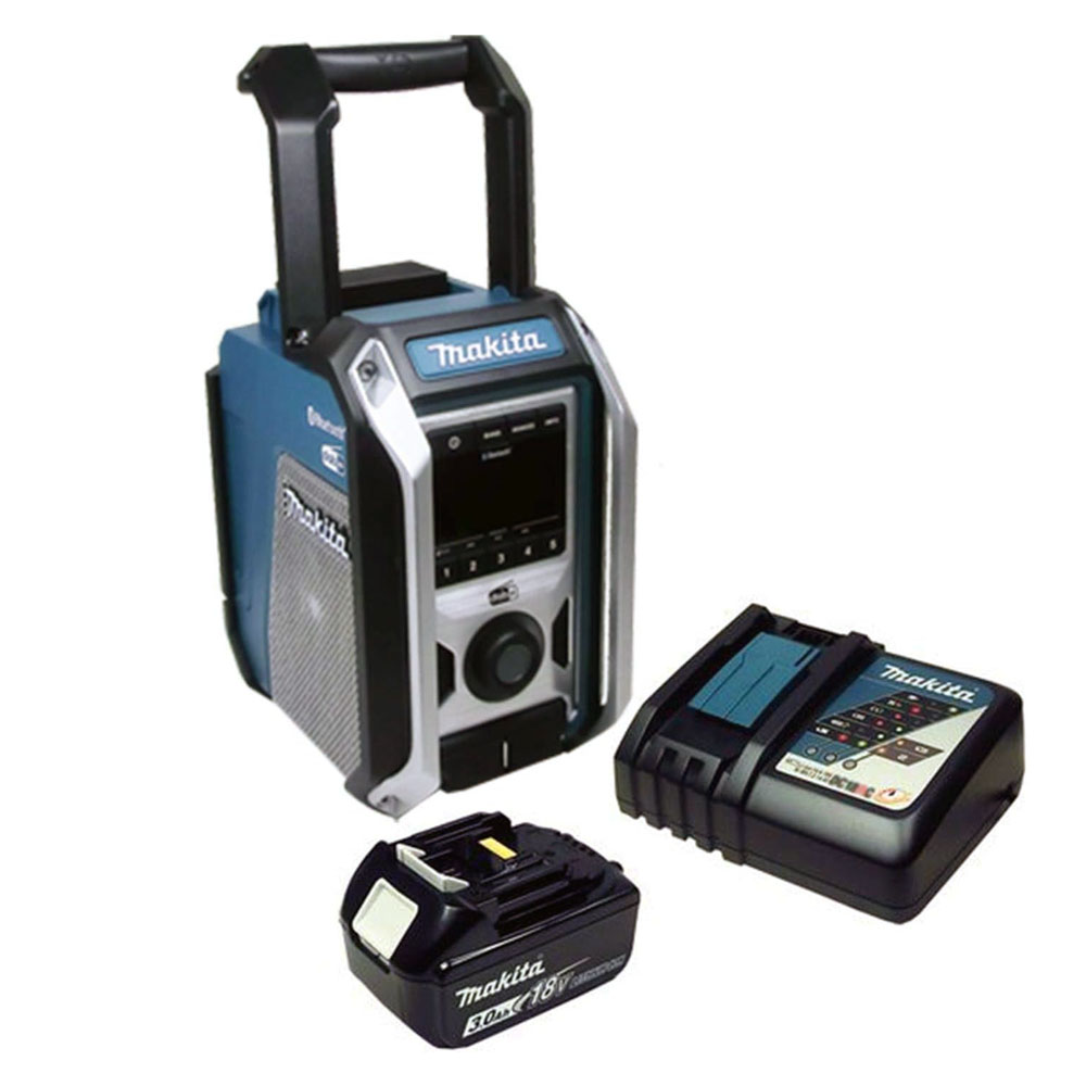 Makita DMR115+BL1830B+DC18RC Baustellenradio