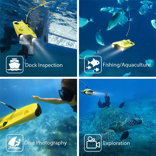Mini Underwater Drone – Underwater Drone Submarine with 4K UHD Camera for Real Time Viewing, Dive to 330ft, APP Remote Control & Remote Controller, Live Stream, Tilt-Lock Adjustable, Fish Finder, ROV