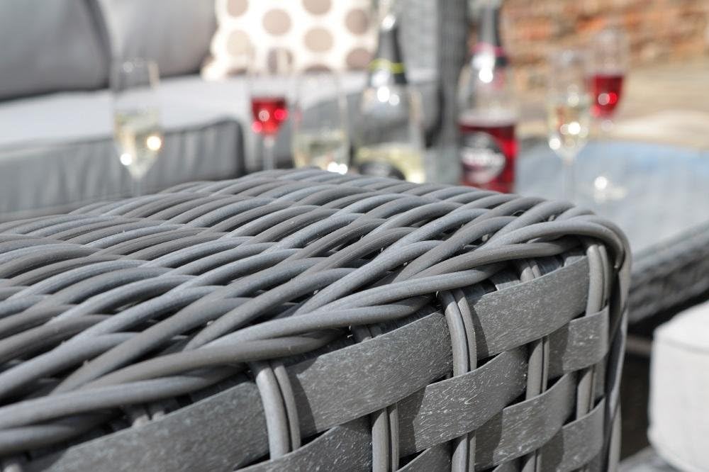 YAKOE 50020 Papaver Conservatory Modular 9 Seater Rattan Corner Garden Sofa Furniture Set - Grey