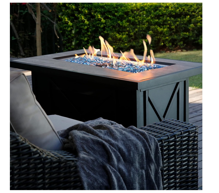 BALI OUTDOORS Rectangular Gas Fire Pit Table 60,000BTU