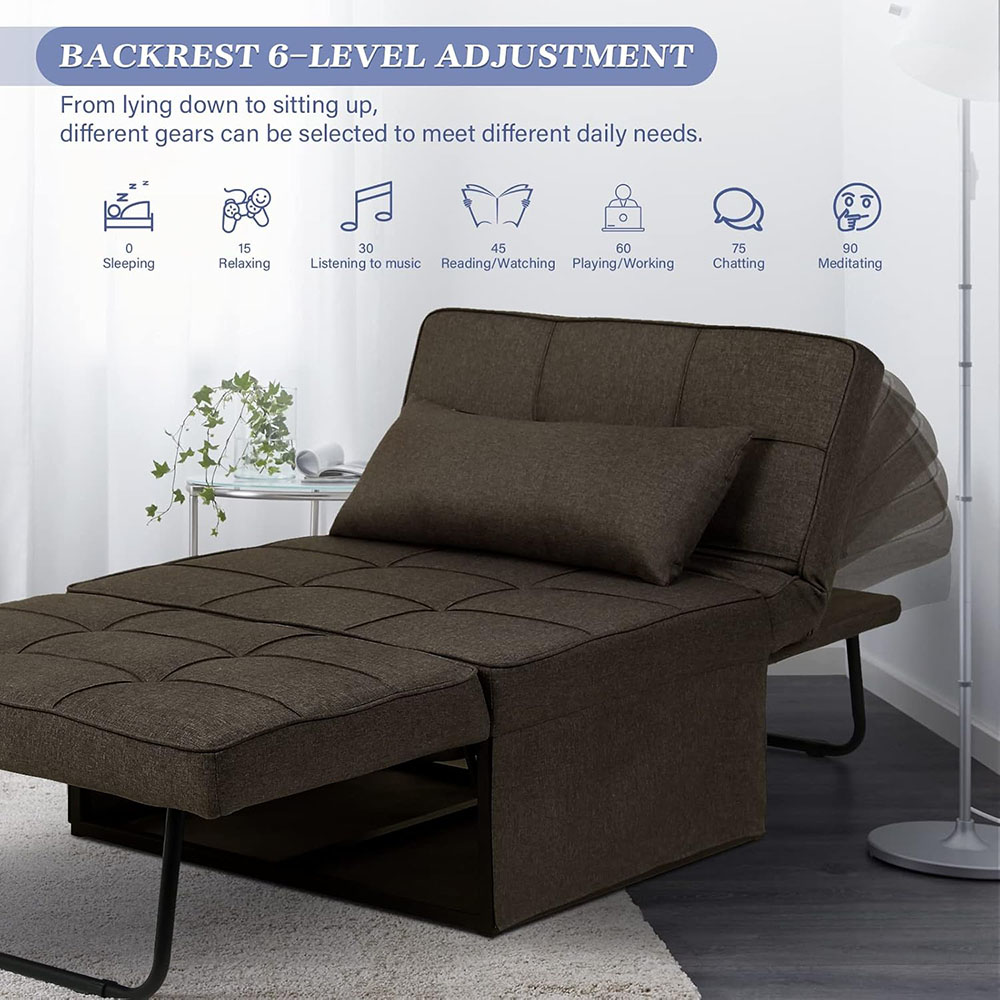 Saemoza Sofa Bed, 4 in 1 Multi Function Folding Ottoman Sleeper Bed