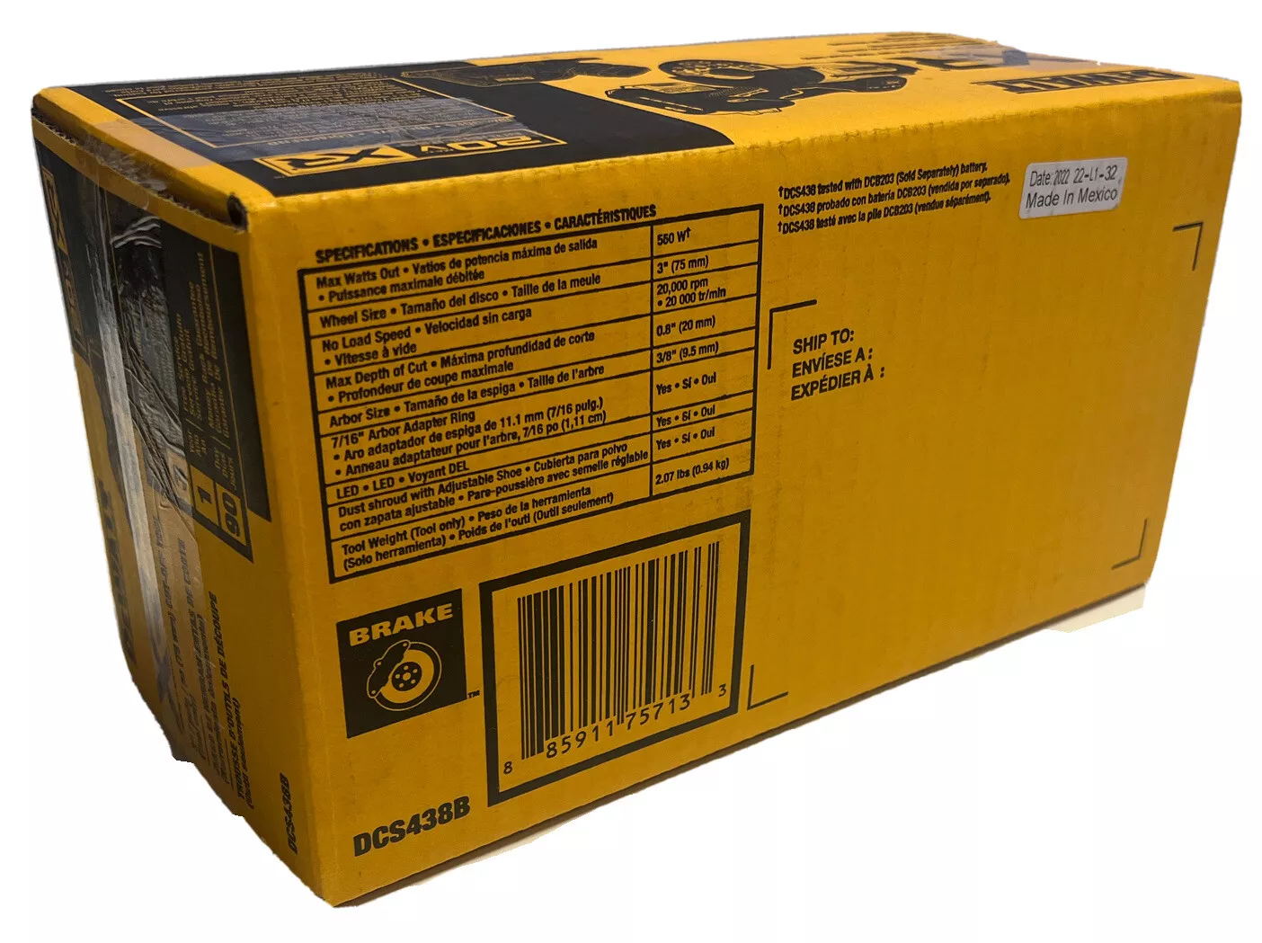 Brand New Dewalt 20v Brushless Cut-Off Tool DCS438
